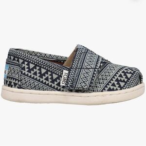 TOMS Kids Girls Alpargata Geometric Slip On Flats Casual - Blue size 11 toddler